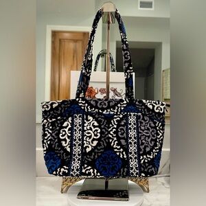 Vera Bradley - Blue/Gray/White Quilted Tote/Shoulder Bag - EUC